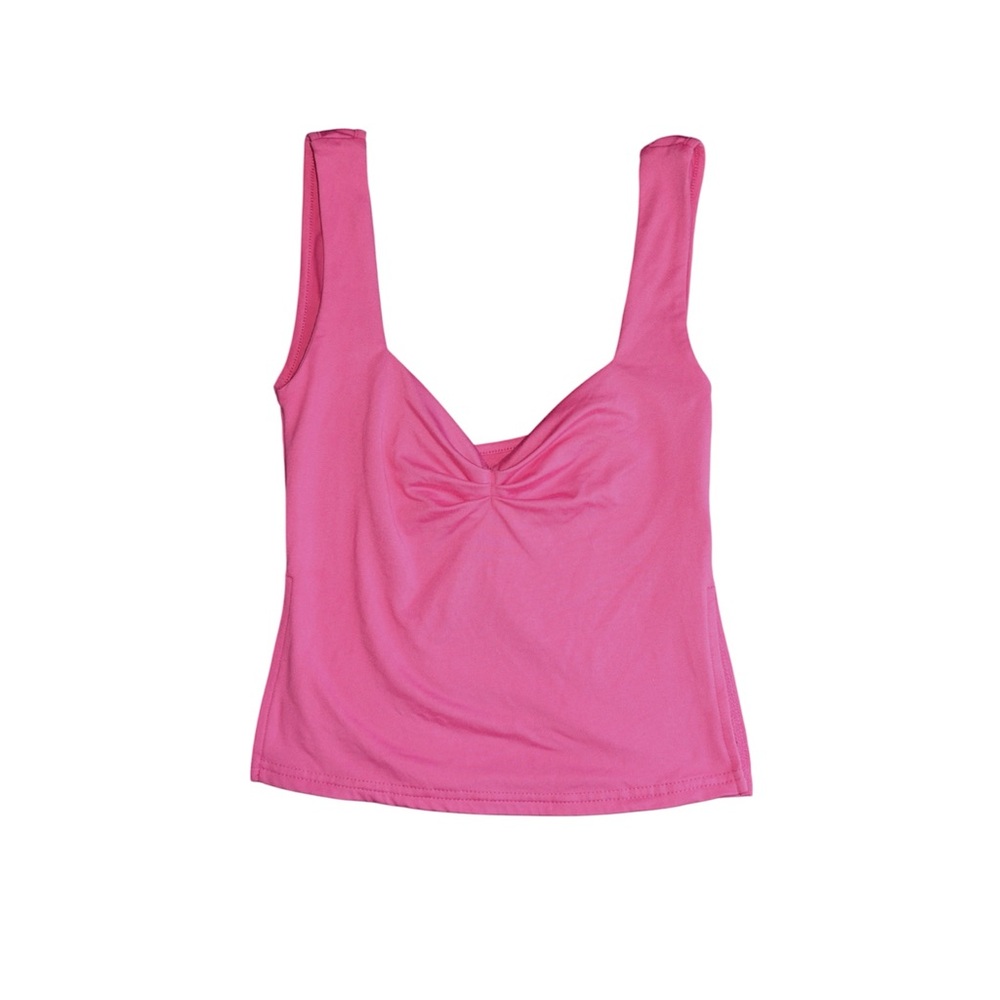 Hot Pink Ruched Crop Top